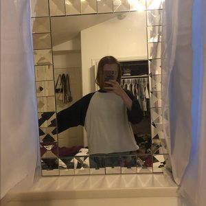 Navy and white baseball tee